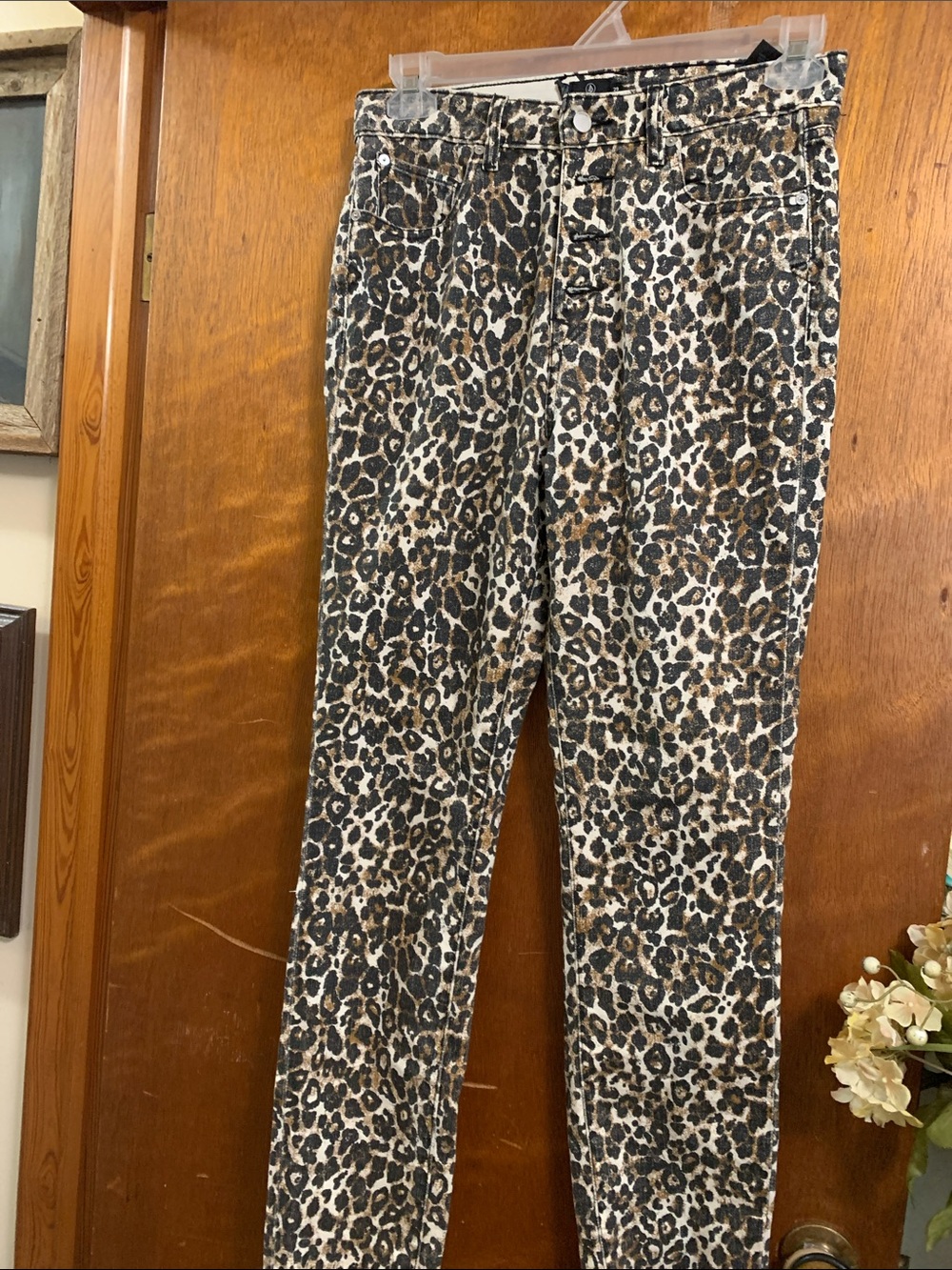 Volcom Leopard Print Ankle Jeans in Black, Brown & White